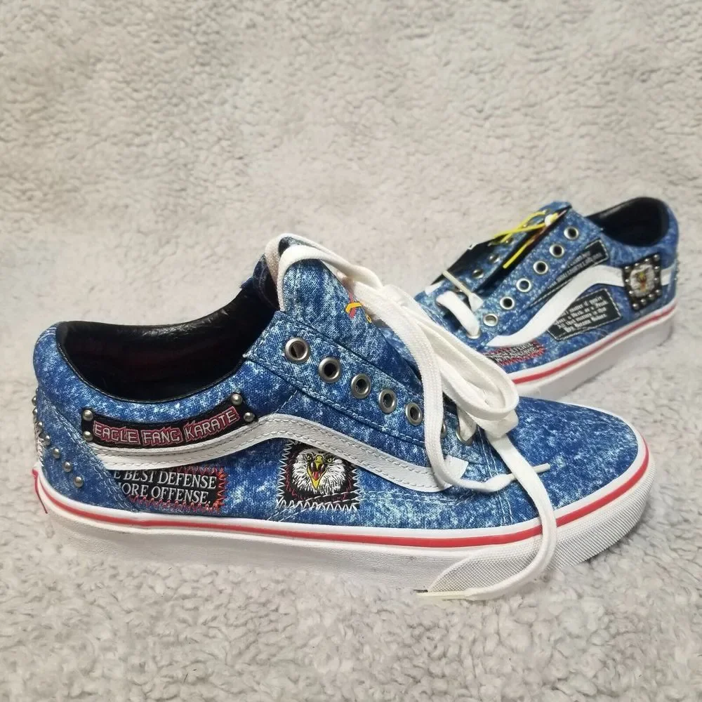 Vans‎ X Cobra Kai Eagle Fang Karate Denim Old Skool Shoes US 7 M / 9 Women NEW